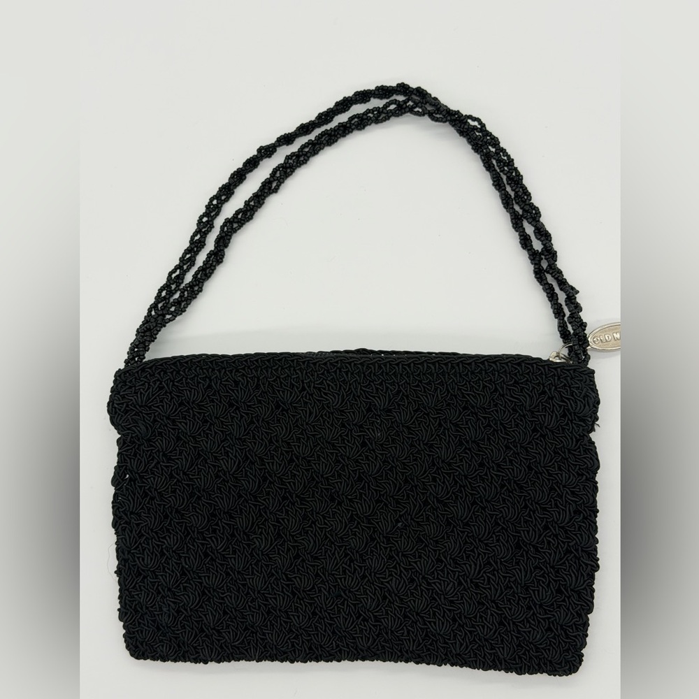 Vintage Elegant Black Beaded Handbag